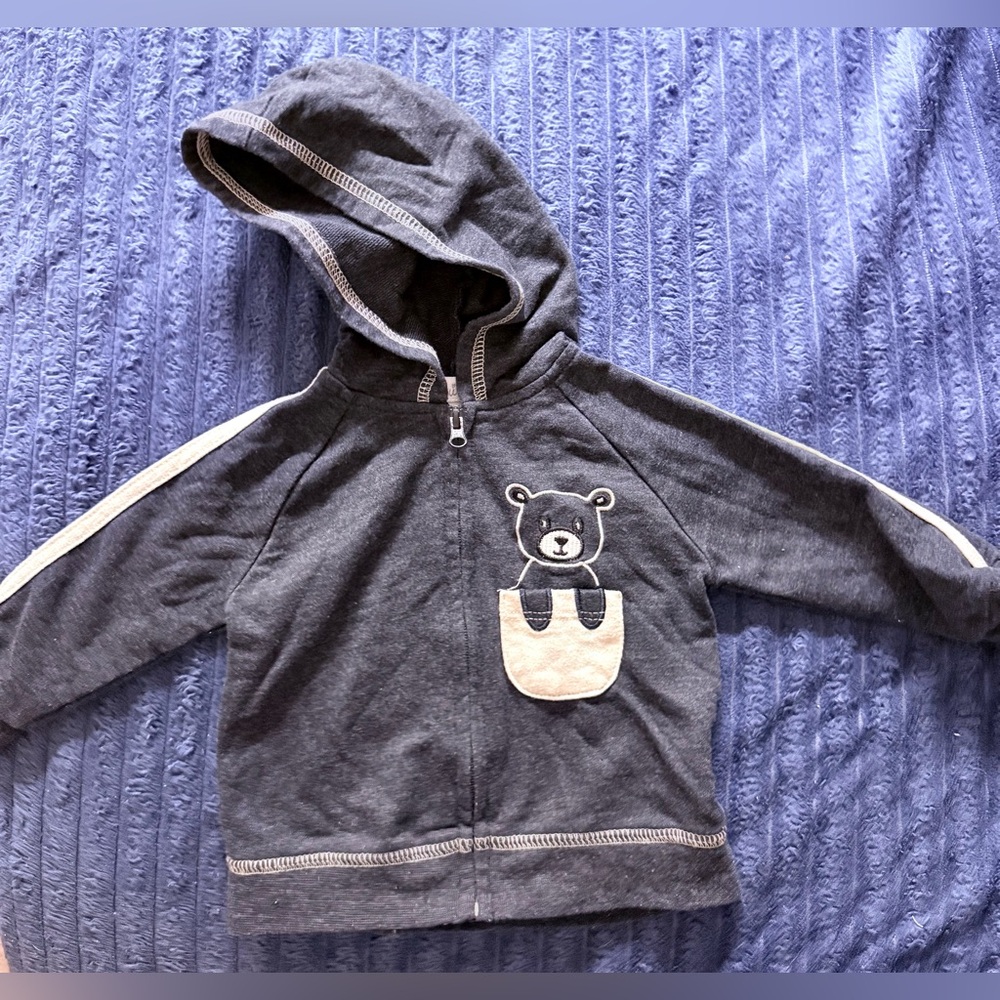 Quiltex Navy Blue Bear Hoodie for Kids